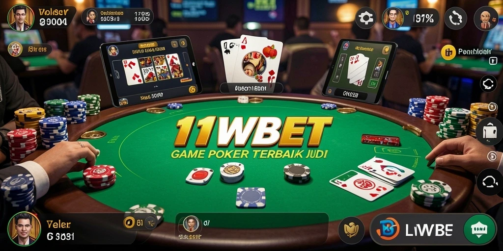 Tampilan utama 11WBET dengan gameplay Poker yang seru.