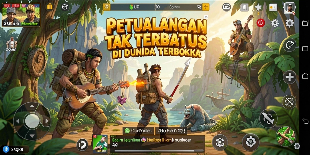 Screenshot gameplay 8QR menampilkan eksplorasi dunia terbuka yang menakjubkan.