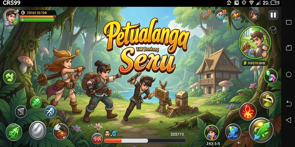 Screenshot utama game CRS99 memperlihatkan aksi petualangan seru.