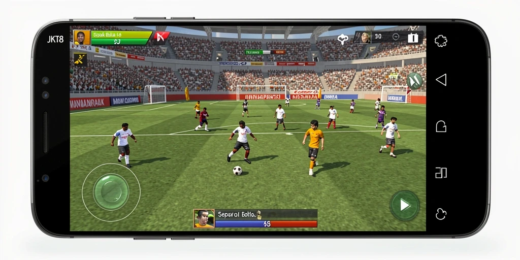 Gameplay seru JKT8 dalam aksi sepak bola.