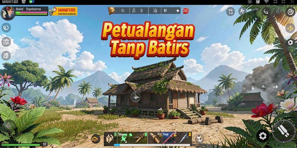 Tangkapan layar gameplay MAMI188 memperlihatkan petualangan di dunia terbuka yang luas.