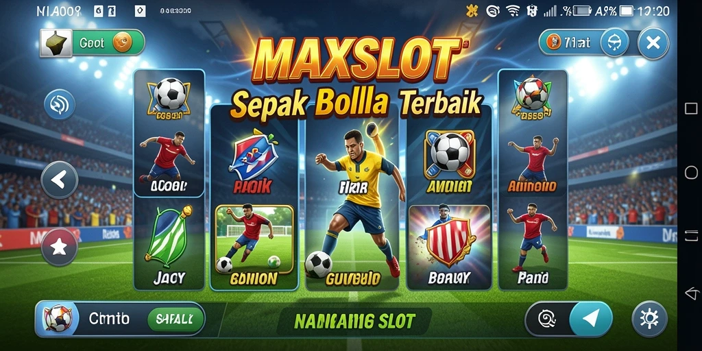 Tampilan gameplay slot sepak bola yang mendebarkan dalam MAXSLOT.