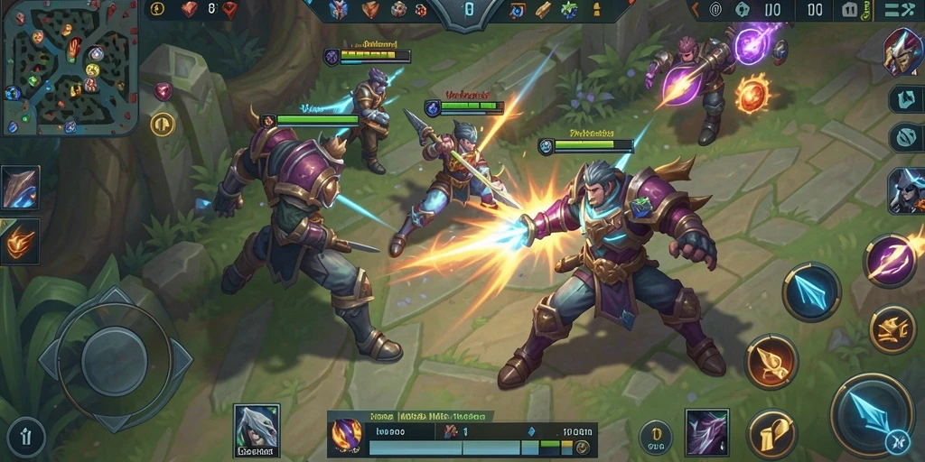 Tangkapan layar dari gameplay MOBA MPOID yang menegangkan.