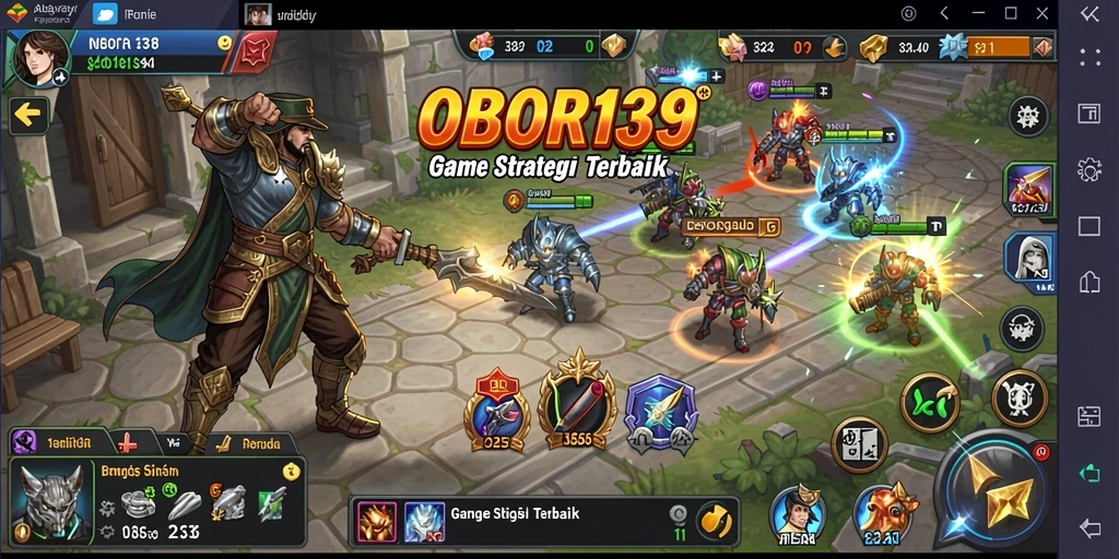 Screenshot utama OBOR138 menampilkan aksi seru dalam pertempuran strategi.