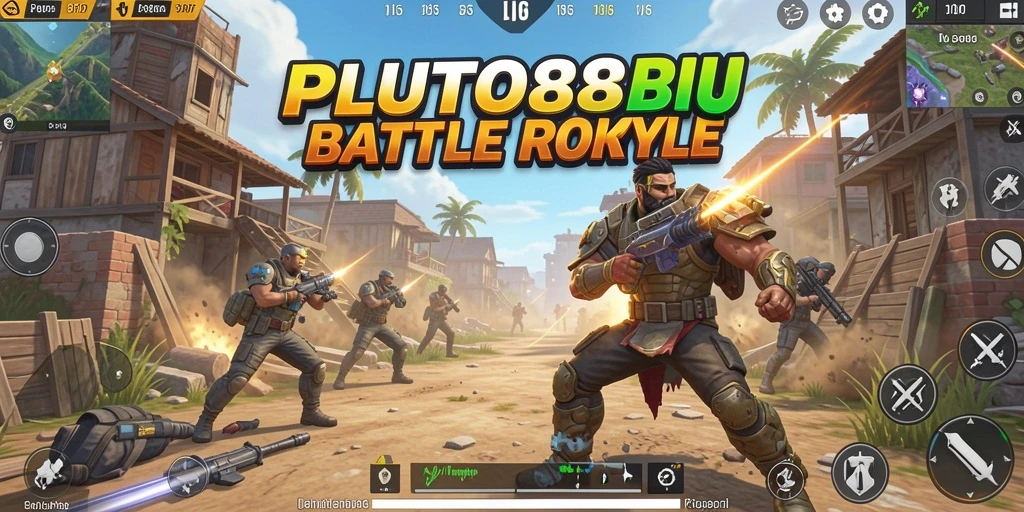 Gameplay seru PLUTO88 dengan aksi Battle Royale yang mendebarkan.
