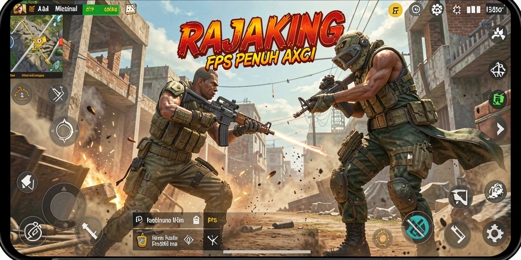 Tampilan aksi menegangkan dalam gameplay RAJAKING.