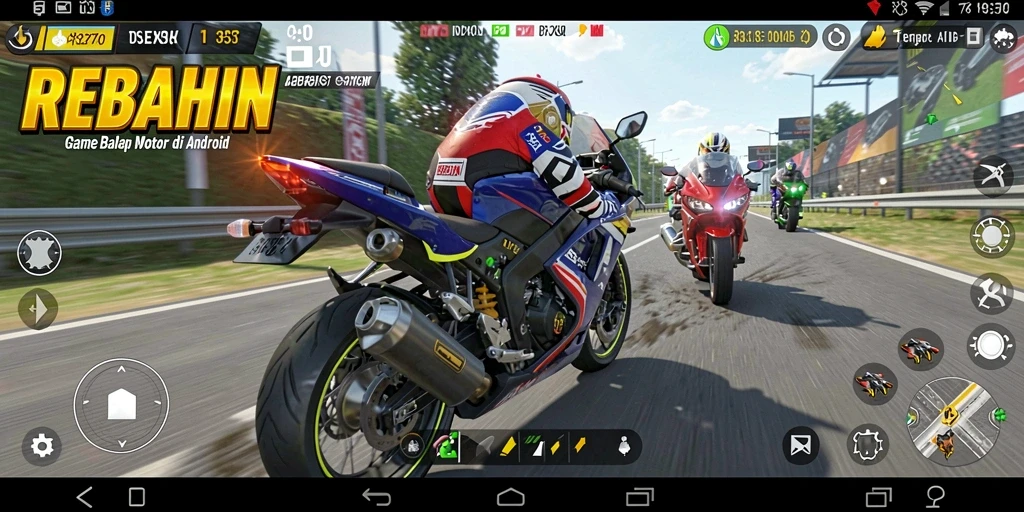 Gameplay mengasyikkan dari REBAHIN saat balapan motor.