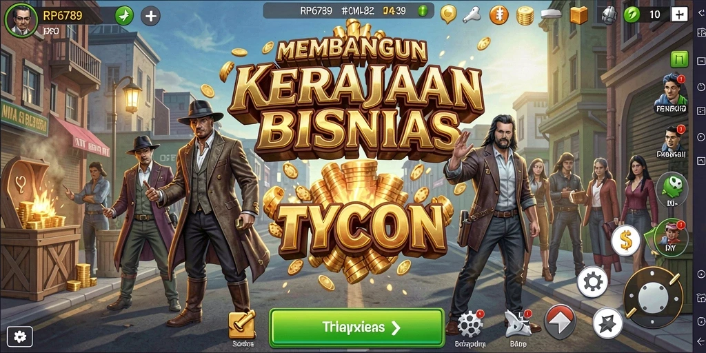 Tampilan gameplay menarik dalam RP6789 yang menunjukkan pembangunan bisnis.