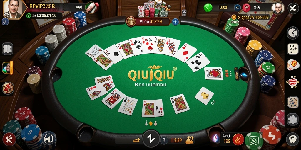 Tampilan menarik dari gameplay QiuQiu dalam RPVIP2.