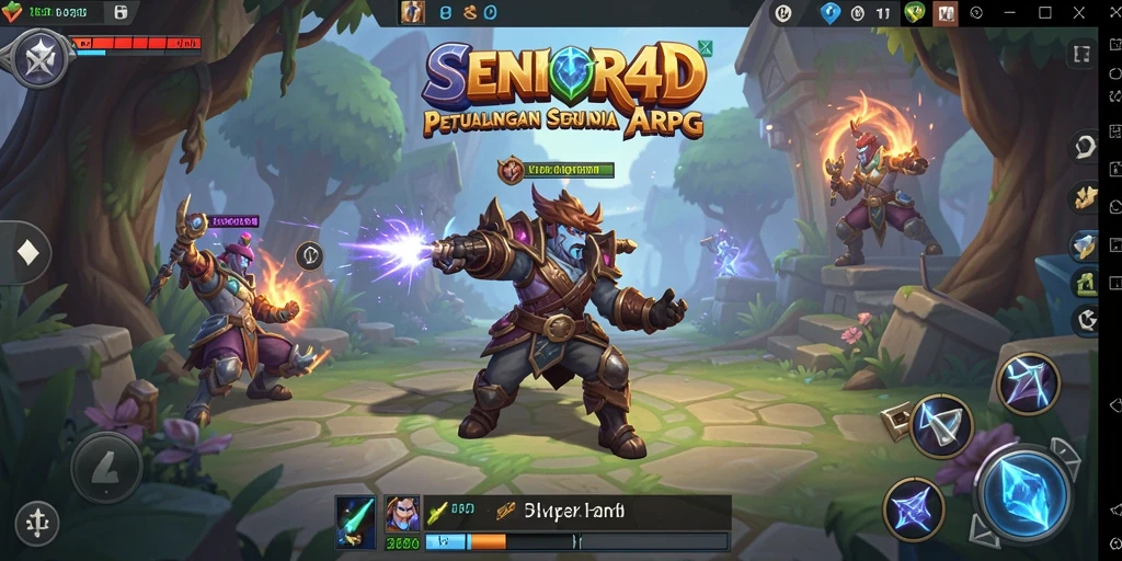 Tampilan gameplay penuh aksi dalam SENIOR4D yang seru.