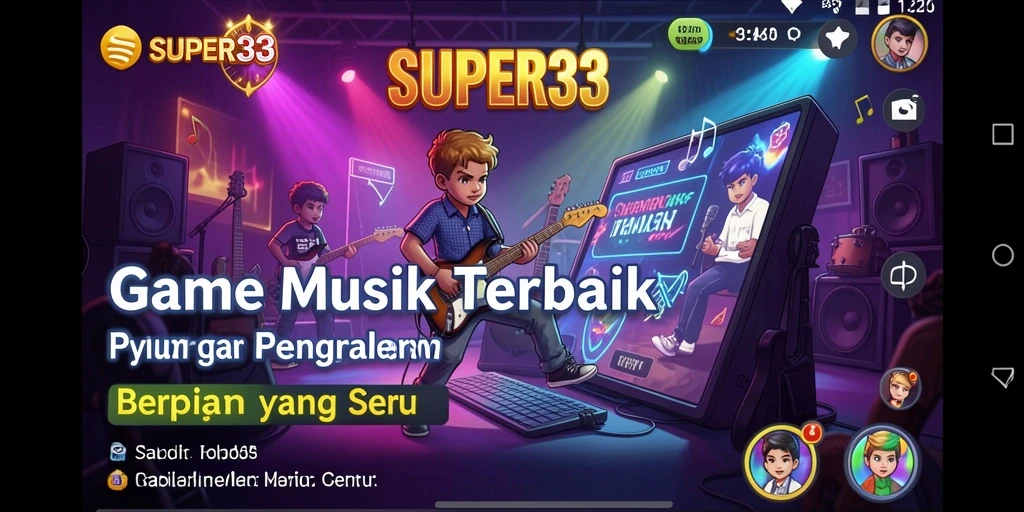 Tampilan gameplay menarik dengan banyak pilihan lagu dan tantangan.