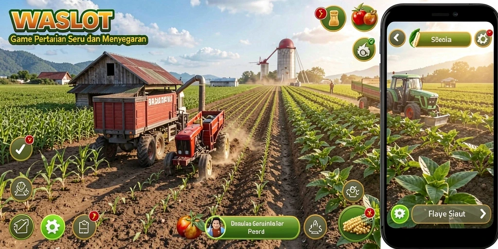 Tampilan menarik dari gameplay WASLOT tentang pertanian.